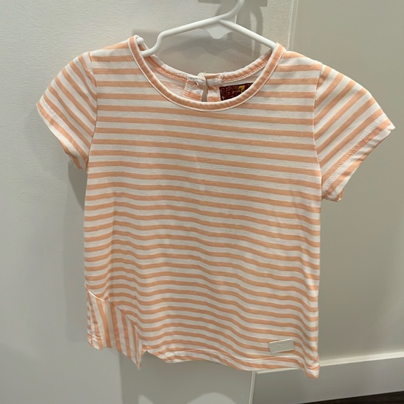 3T - 7 For All Mankind Striped (Pink/White) T-Shirt - Picture 1 of 3